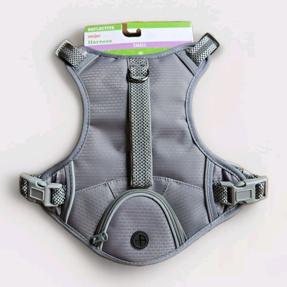 Meijer Multifunction Dog Harness Gray Small S 17"-20" Handle On Back Reflective